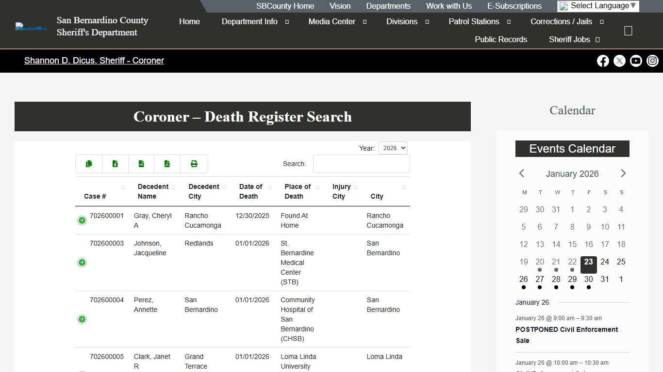 Death Register Search – San Bernardino County Sheriff's Department